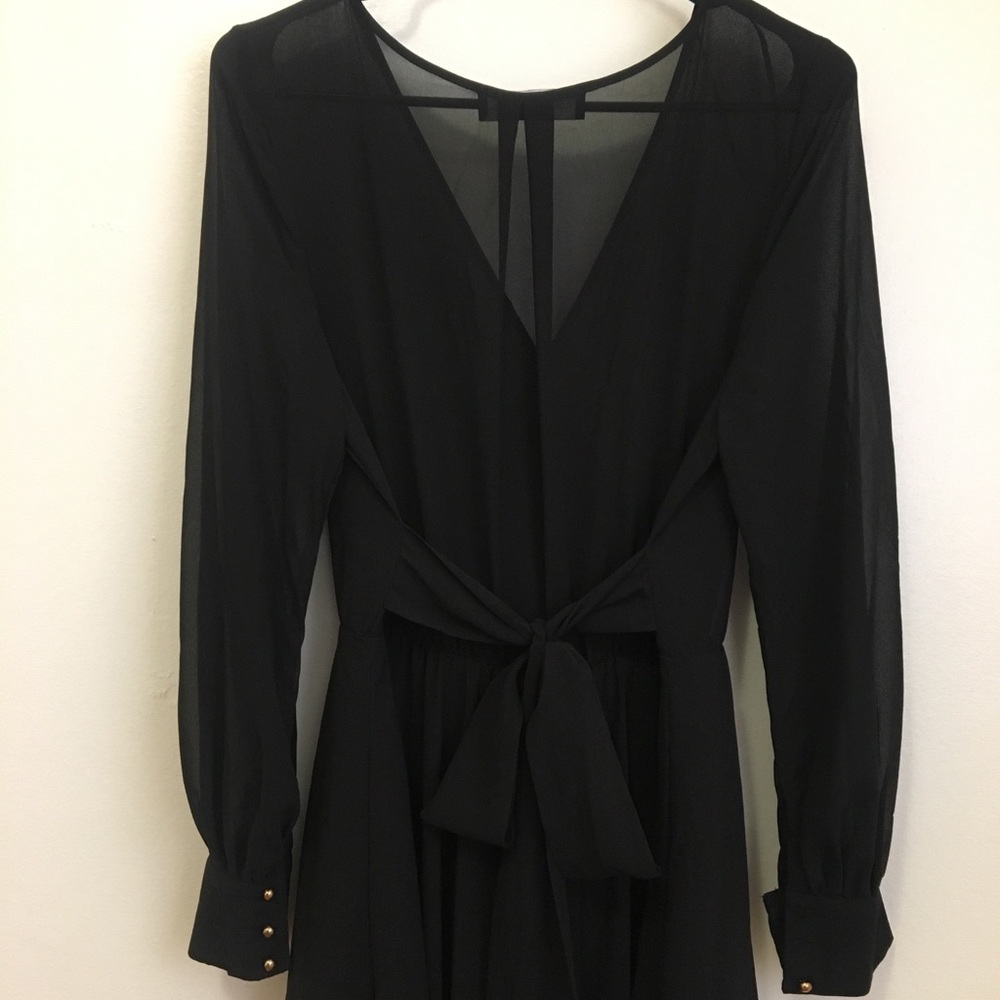 Sheer cross too long sleeve maxi dress